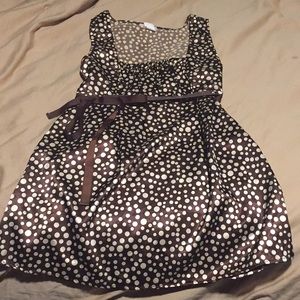 Brown polka dot top